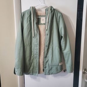 mint green RipCurl fleece lined jacket